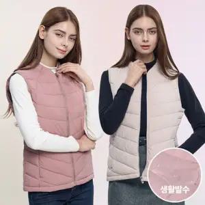 이지바이 코튼캔디 여성 웰론 슬림핏 경량 패딩 조끼(AB23V007W)