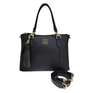 [롯데백화점]에스콰이아 신상 내츄럴 소프트 터치 가죽테슬 포인트 토트 크로스백 ECBFHB611BK