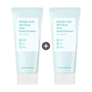 퓨어그라운드 살리실산 더 클린 아크네 폼클렌징 150ml 2개
