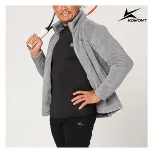 [코몽트] 남녀공용  쉘파 하이넥 후리스 자켓_차콜그레이_01