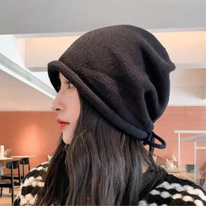 여성용 롤업 니트 벙거지 비니 모자 겨울 암환자두건