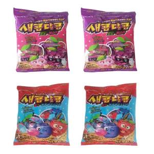 크라운 새콤달콤 포도복숭아200g x2개 + 새콤달콤 블루베리소다 200g x 2개 /마이쮸