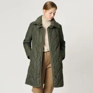 [BCBG] 탈부착 니트카라 롱 덕다운 B4WAF880