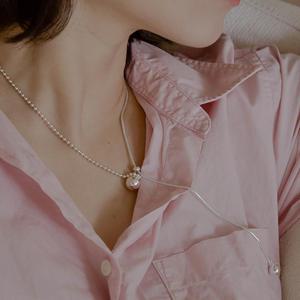 925실버 빅볼 은목걸이 실버볼 스네이크 길이조절 Y자 목걸이