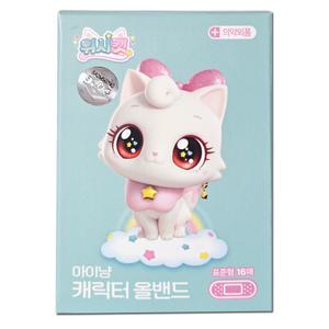 위시캣 아이냥 캐릭터 올밴드 표준형 16매입 키즈 어린이 유아 상처밴드