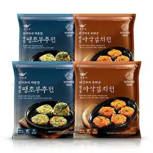 [사옹원][T] 사옹원 부침명장 한입 땡초부추전 300g 2개 + 아삭김치전 300g 2개