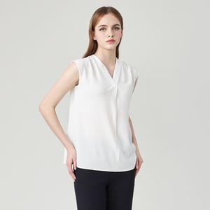 슈넬스 여성 V넥 슬리브리스 블라우스