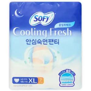 쏘피 쿨링 프레쉬 안심숙면 팬티 특대형 생리대 팬티형 XL 사이즈 SOFY 7개입 1팩
