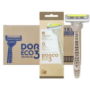 도루코 3중날 에코3 면도기 100개 개별포장 여행용 휴대용 일회용 업소용