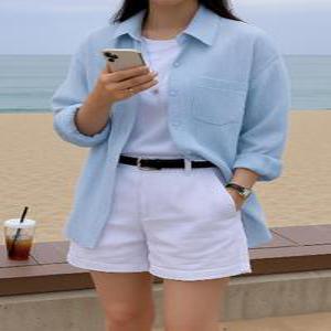 여자 린넨셔츠 남방 블라우스 살안타템 여름 거즈셔츠 CH260