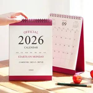 인디고 2026 오피셜 월요일부터 시작하는 탁상 달력 (데스크 캘린더)