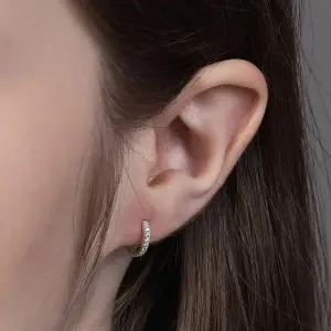 [Hei][sv925] pave shine hoops earring