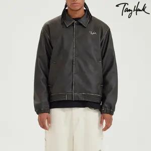 [Tony Hawk] 토니호크 워싱 비건 레더 자켓_BK