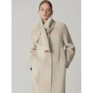 [르오트] 프리미엄 양모+양가죽100 블락 리버시블 롱 리얼무스탕코트(+머플러) 845763