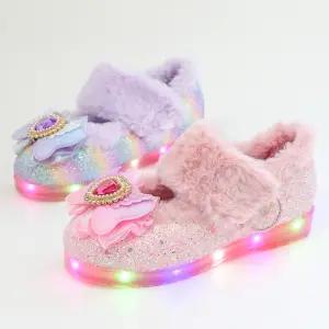 기모반도 라이팅 여자 키즈 주니어 공주 털 여아 LED 겨울구두