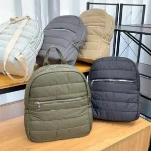 호피 pvc 보부상 가방 패딩 백팩