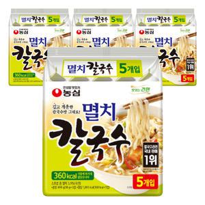 농심 멸치칼국수, 98g, 20개
