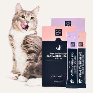 코코몰리 고양이 영양제 헤어볼 신장 관절 데일리 츄르 3종