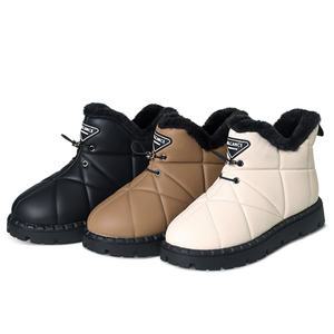 슈퍼카미트 여성용 겨울 키높이 통굽 방한 가죽 앵클 털 부츠 wt5sc5