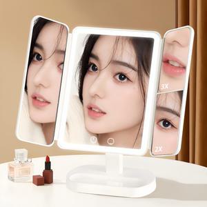 접이식 무선 화장대 LED 조명 탁상 거울