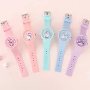 산리오 귀여운 캐릭터 실리콘 바늘 손목 시계 초등 학생 유아 어린이 손목 시계