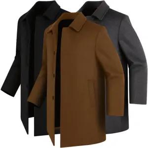 중년 남성 겨울 코트 패딩 안감 국내생산 고급 모직 울코트 남자 정장 하프 반코트 자켓 빅사이즈 95~110