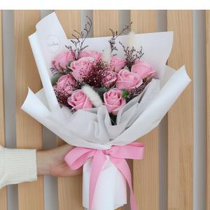 [비누꽃 핑크장미 꽃다발] 전국꽃배달서비스