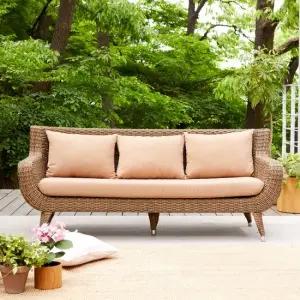 사라방드 스마랑 테라스 야외 3인용 라탄쇼파_Round2 정원쇼파 펜션리조트호텔가구 카페소파 라탄의자