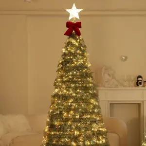 [조아트]크리스마스트리 팝업 지네전구 탑별 접이식 원터치 트리