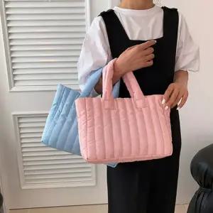 여성 패딩 데일리 퀼팅 가방 여성 숄더백 겨울 직장인 나들이 핸드백 토트 미니