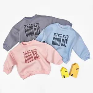 유니키즈 굿굿데이맨투맨 겨울 기모 맨투맨 티셔츠 유아동 여아 남아 키즈 긴팔 국산 아동복