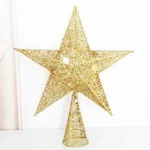 빛나는 조명 장식 크리스마스 트리 탑 꾸미기 오각별