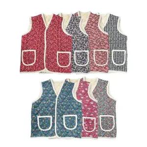 겨울용 포근 누빔조끼(1p) 색상랜덤 털조끼 할머니조끼 꽃무늬조끼 김장조끼 겨울조끼 양털조끼