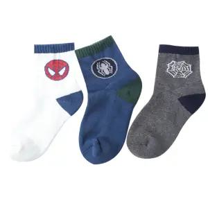 국산 마블 스파이더맨 겨울양말 3켤레 세트 반파일 A 초등 남아 캐릭터 어린이 만화 아동 양말