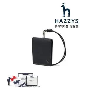 [롯데백화점]헤지스ACC [선물포장]HJHO4F032N3_남성 네이비 라인배색 소가죽 폴더형 목걸이 카드지갑