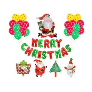 (별별창고)G 크리스마스 풍선세트 29개 풍선/돌/파티용/포토존/장식/세트/입학식/졸업식/기둥/광고/졸업/가
