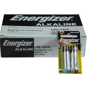 에너자이저 알카라인 AA 2 건전지 (1.5V) 40알(20카드)/AA건전지/AAA건전지/건전지AAA/듀라셀건전지