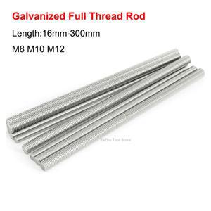 아연 도금 전체 스레드 나사 막대 M8 M10 M12 흰색 헤드리스 볼트 스터드 바 길이 16mm-300mm