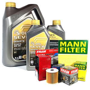 벤츠 GLK 클래스 X204(09-15년) GLK220 CDI 엔진오일교환세트 세븐골드9 C2C3 5W30 7L 에어+오일필터