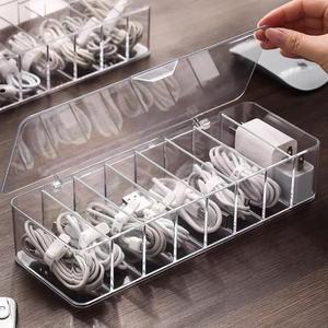 투명 케이블정리함 선 정리 칸막이 보관함 8구 F575