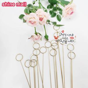 철재(골드) 카드스틱 원형미니(소) 15개-1세트 무료/화훼용품/화분 꽃다발/꽃장식