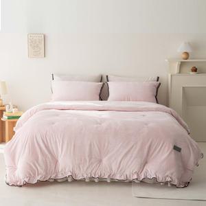 나나베딩 겨울 따뜻한 극세사 프릴 차렵이불세트 슈퍼싱글 퀸 킹 로랑