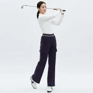 [샵앤] 여성 밴딩 코듀로이 안감기모 카고 와이드 방한 골프 바지 SH-WPT-20846