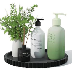 실리콘 욕실 조리대 및 배니티 트레이-10인치 원형 트레이, 모던 장식 커피 테이블 장식용 캔들 향수, 식물용 트레이(블랙)