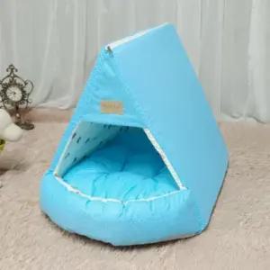 고품질 두기펫 줄리 삼각텐트 하우스 (스카이블루) (특대) 특대 (WFG63HP)