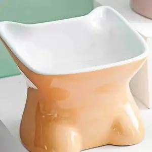 반려동물 도자기 식기 오렌지 반려동물도기식기 (WFG1N4Q)