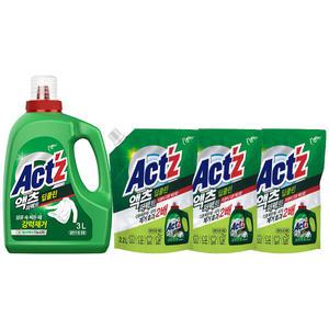 액츠 퍼펙트 일드겸용 액체세제 딥클린 용기, 3L, 1개+리필, 2.2L, 3개