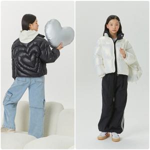 [네파키즈](타임스퀘어점패션관)(주니어) 소녀 감성  빅하트 글로시 패딩자켓 KK80971