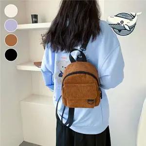 핸드폰 수납 미니 백팩 코듀로이 가벼운 숄더-WFGYMQR