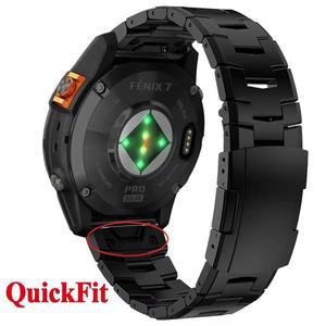 티타늄 스틸 스트랩 퀵핏 메탈 팔찌 밴드 Garmin Descent Mk3i 51mm Mk2/MK2i MK1 Enduro 2 MARQ/Epix Gen